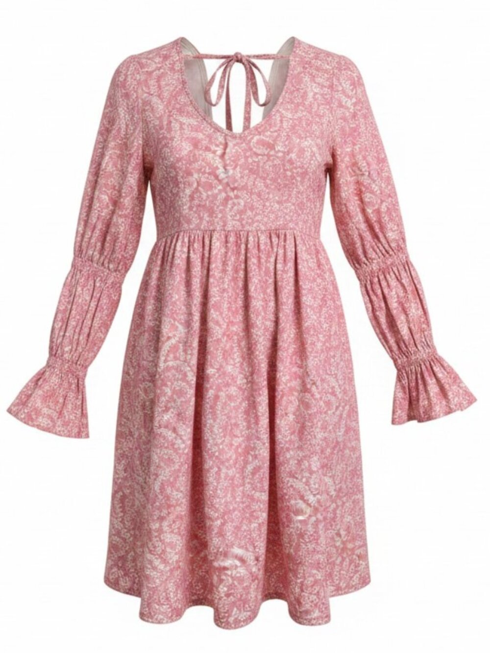Pilcro Pink Tiered Long Puff Sleeve Lined Dress w/Pockets! Size XXS